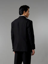 Double Breasted Suit Blazer - Midnight Black (Regular Fit)