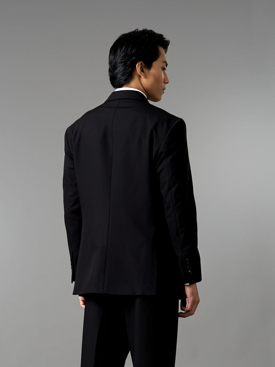Double Breasted Suit Blazer - Midnight Black (Regular Fit)