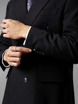 Double Breasted Suit Blazer - Midnight Black (Regular Fit)