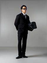 Double Breasted Suit Blazer - Midnight Black (Regular Fit)