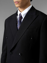 Double Breasted Suit Blazer - Midnight Black (Regular Fit)