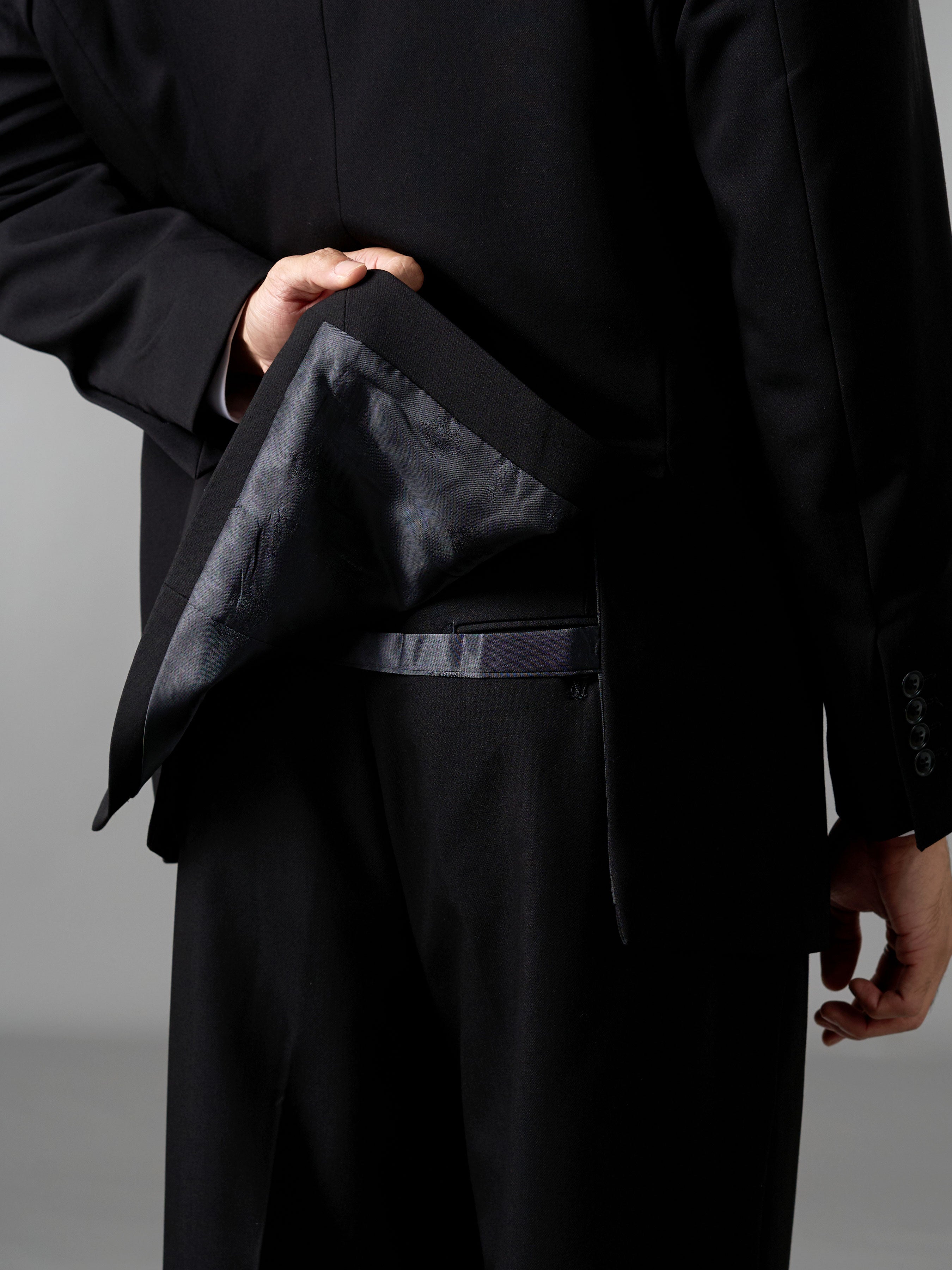 Double Breasted Suit Blazer - Midnight Black (Regular Fit)
