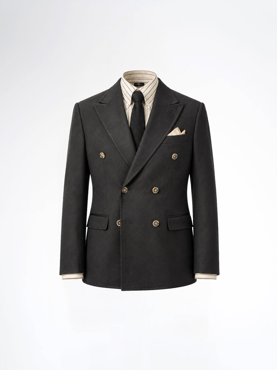 Double Breasted Suit Blazer - Onxy Black (Slim Fit)