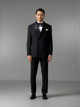 Double Breasted Suit Blazer Tux - Jet Black (Slim Fit)