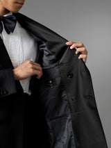Double Breasted Suit Blazer Tux - Jet Black (Slim Fit)
