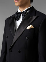 Double Breasted Suit Blazer Tux - Jet Black (Slim Fit)