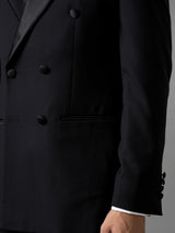 Double Breasted Suit Blazer Tux - Jet Black (Slim Fit)