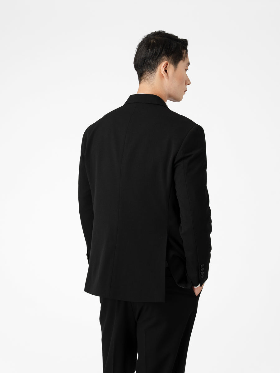 Double Breasted Suit Blazer Tux - Raven Black (Regular Fit)