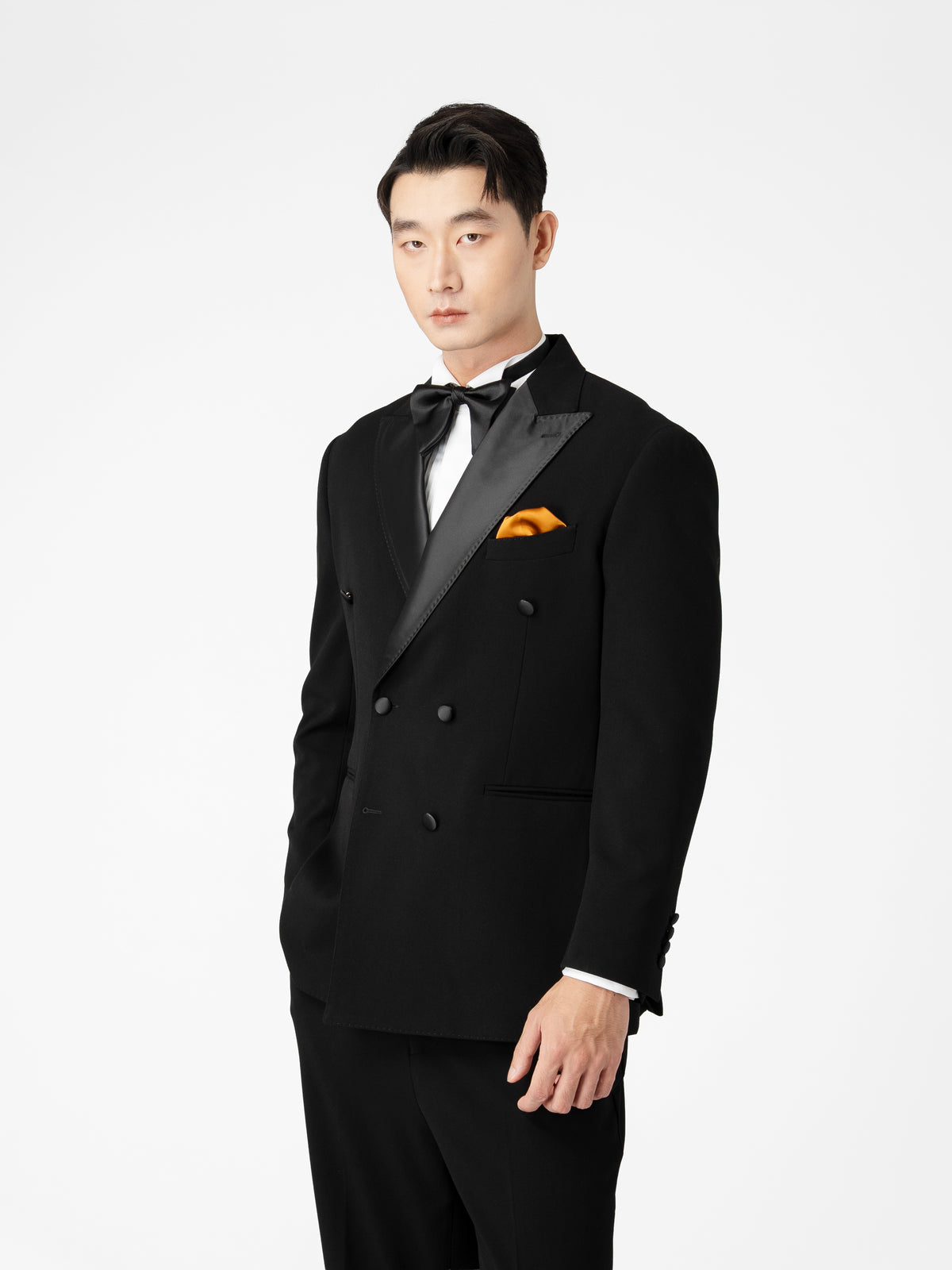 Double Breasted Suit Blazer Tux - Raven Black (Regular Fit)