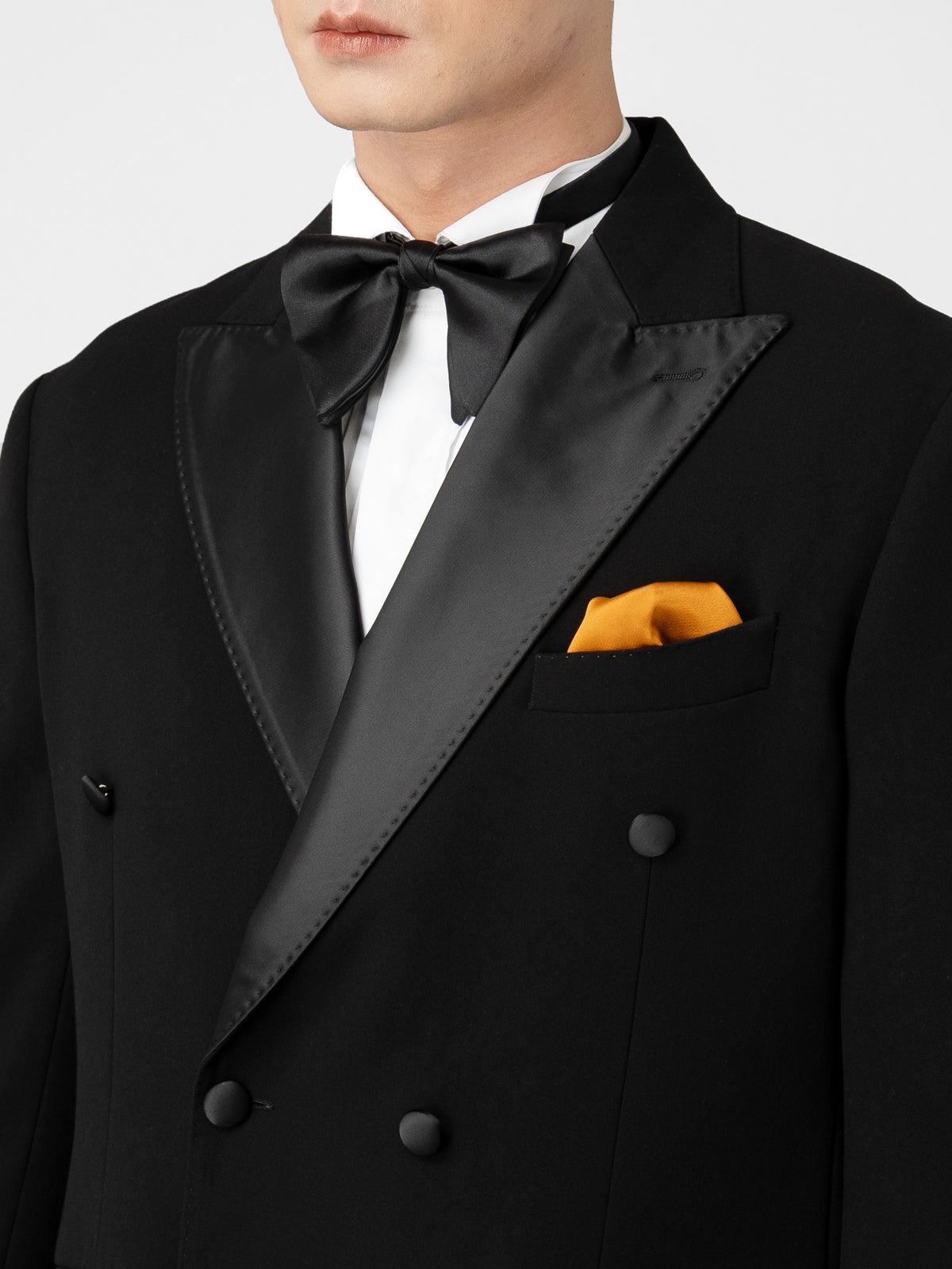 Double Breasted Suit Blazer Tux - Raven Black (Regular Fit)