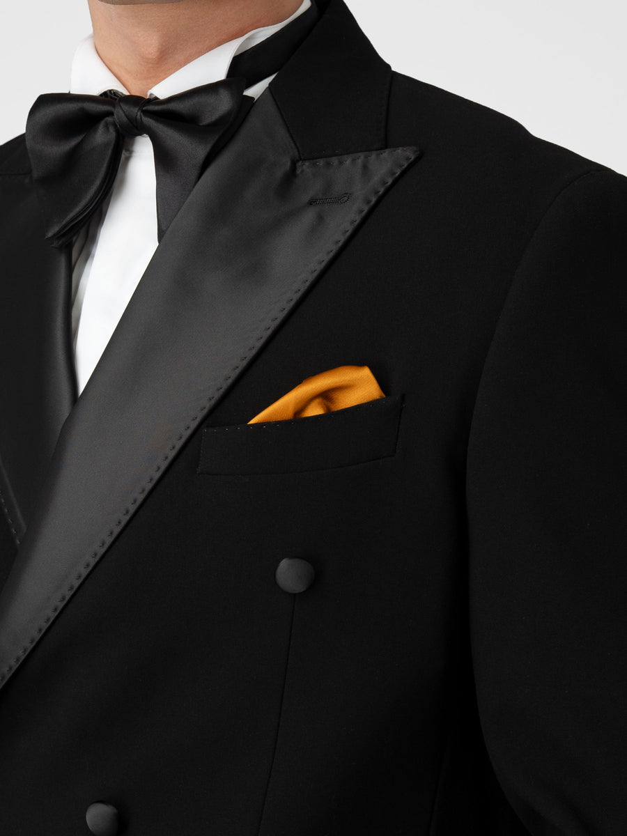 Double Breasted Suit Blazer Tux - Raven Black (Regular Fit)