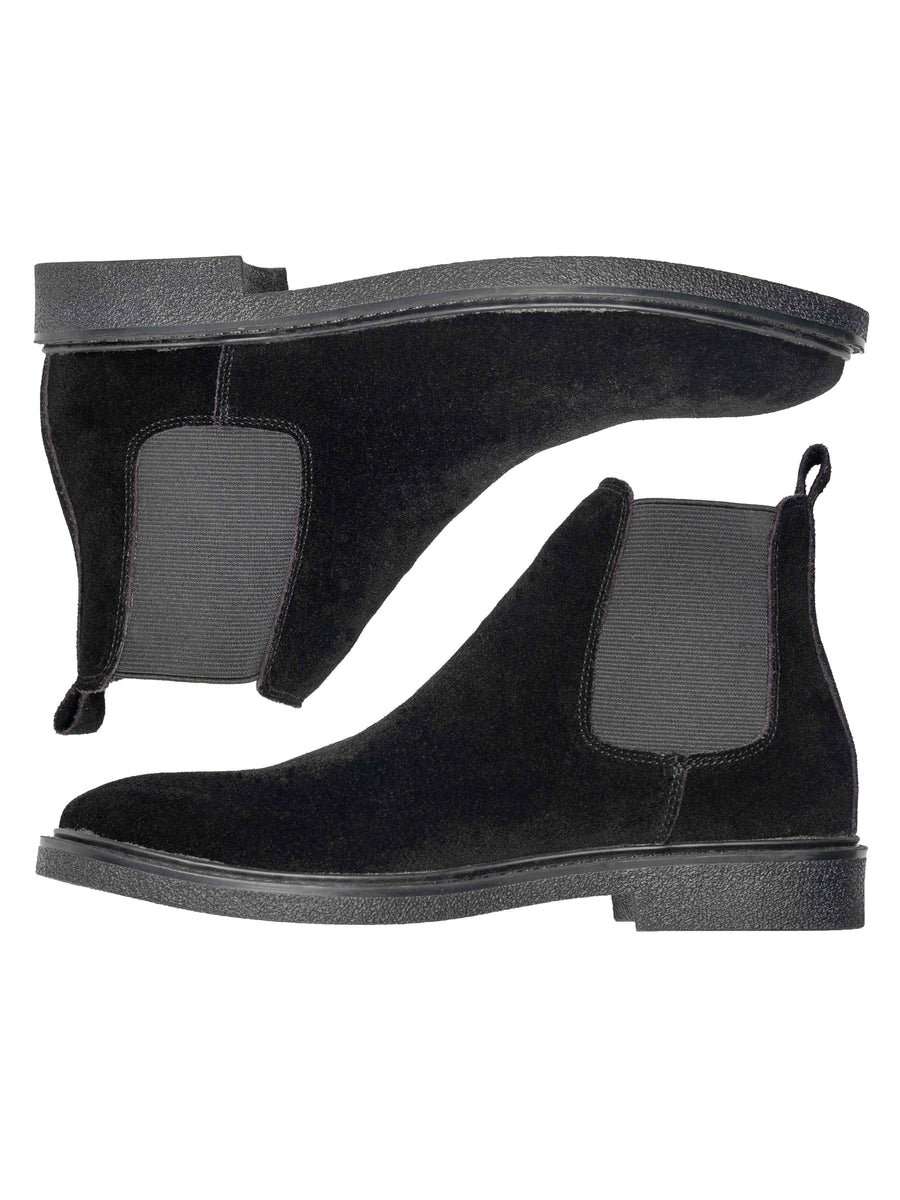 DoubleStefanoBootsBlackSuedeLeather_CrepeFlex - Zeve