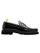Duke Penny Loafer - Black Leather (Chunky Sole)