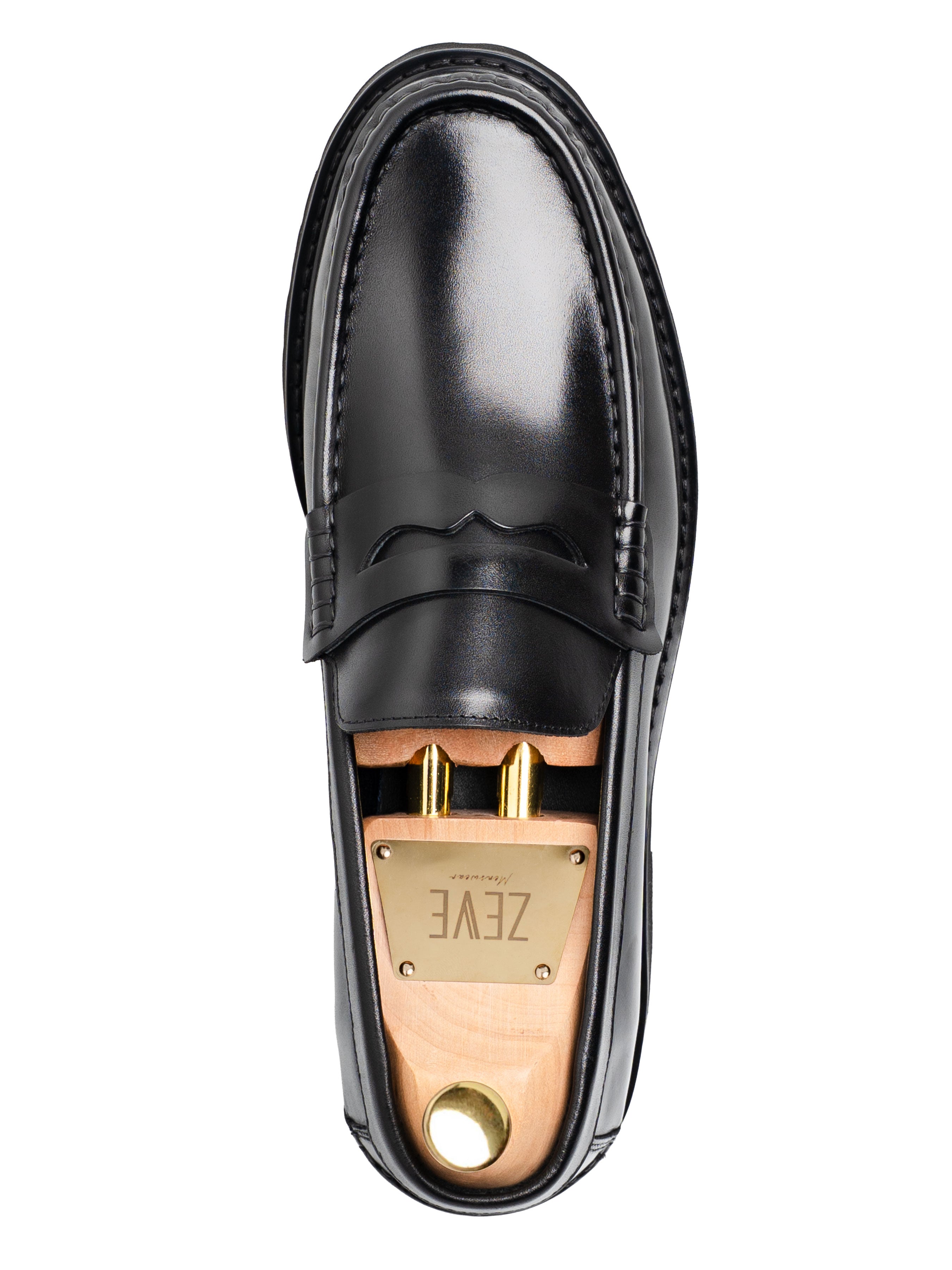Duke Penny Loafer - Black Leather (Chunky Sole)