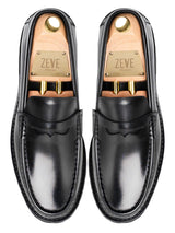 Duke Penny Loafer - Black Leather (Chunky Sole)