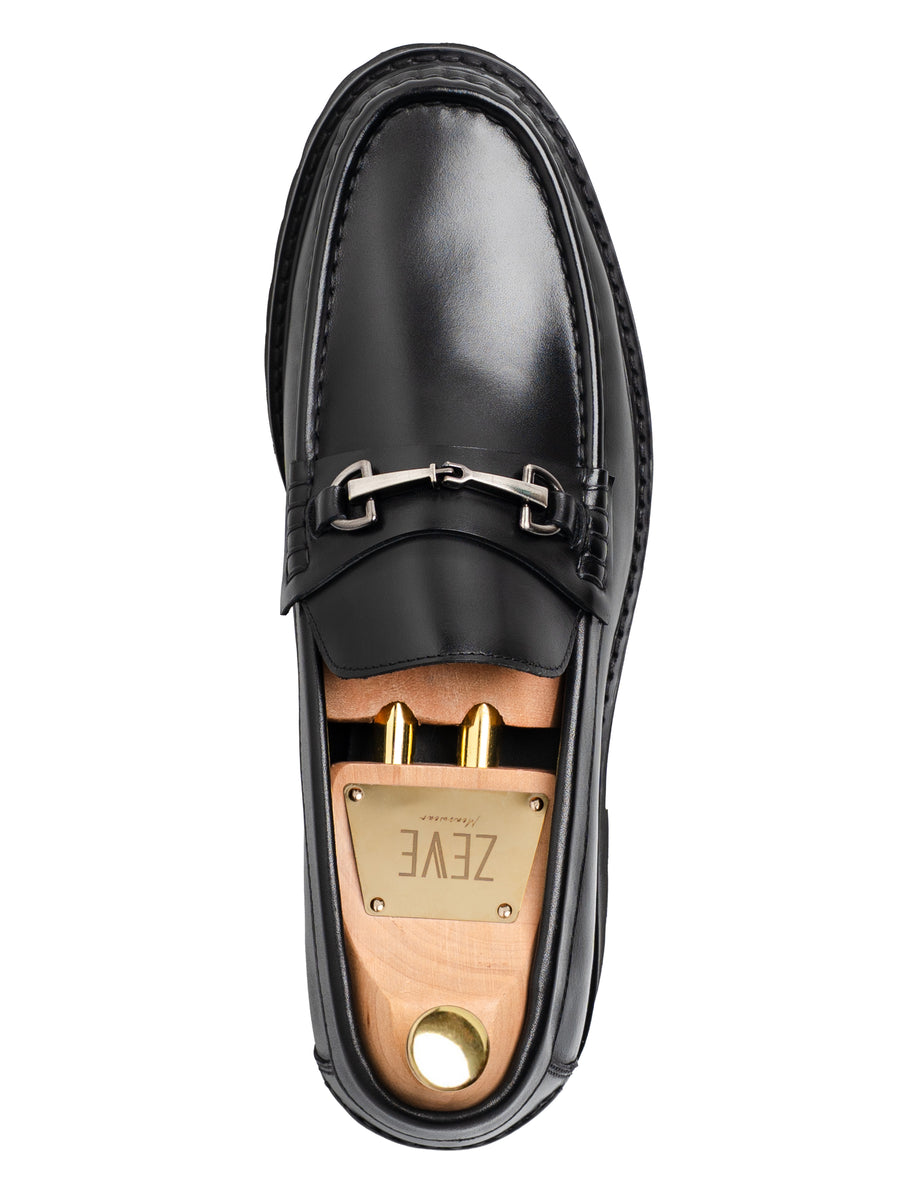 Edmond Bit Loafer - Black Leather (Chunky Sole)