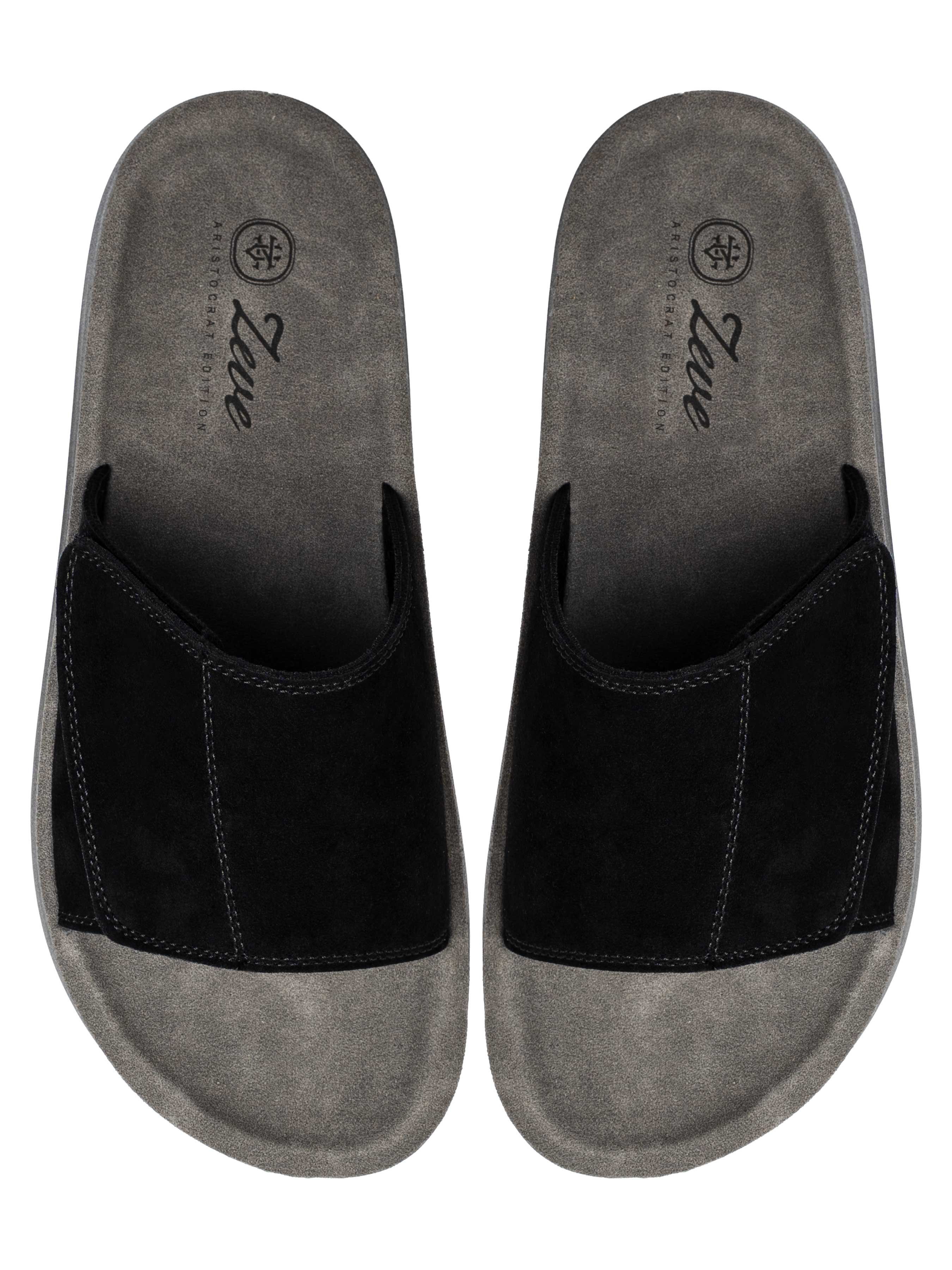 Elan Sandal - Black Suede Leather