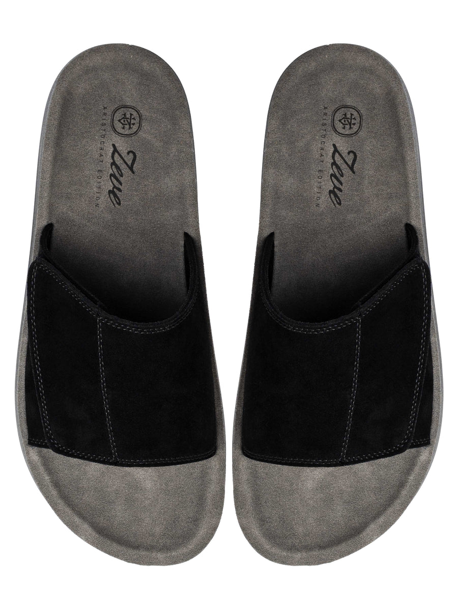 Elan Sandal - Black Suede Leather