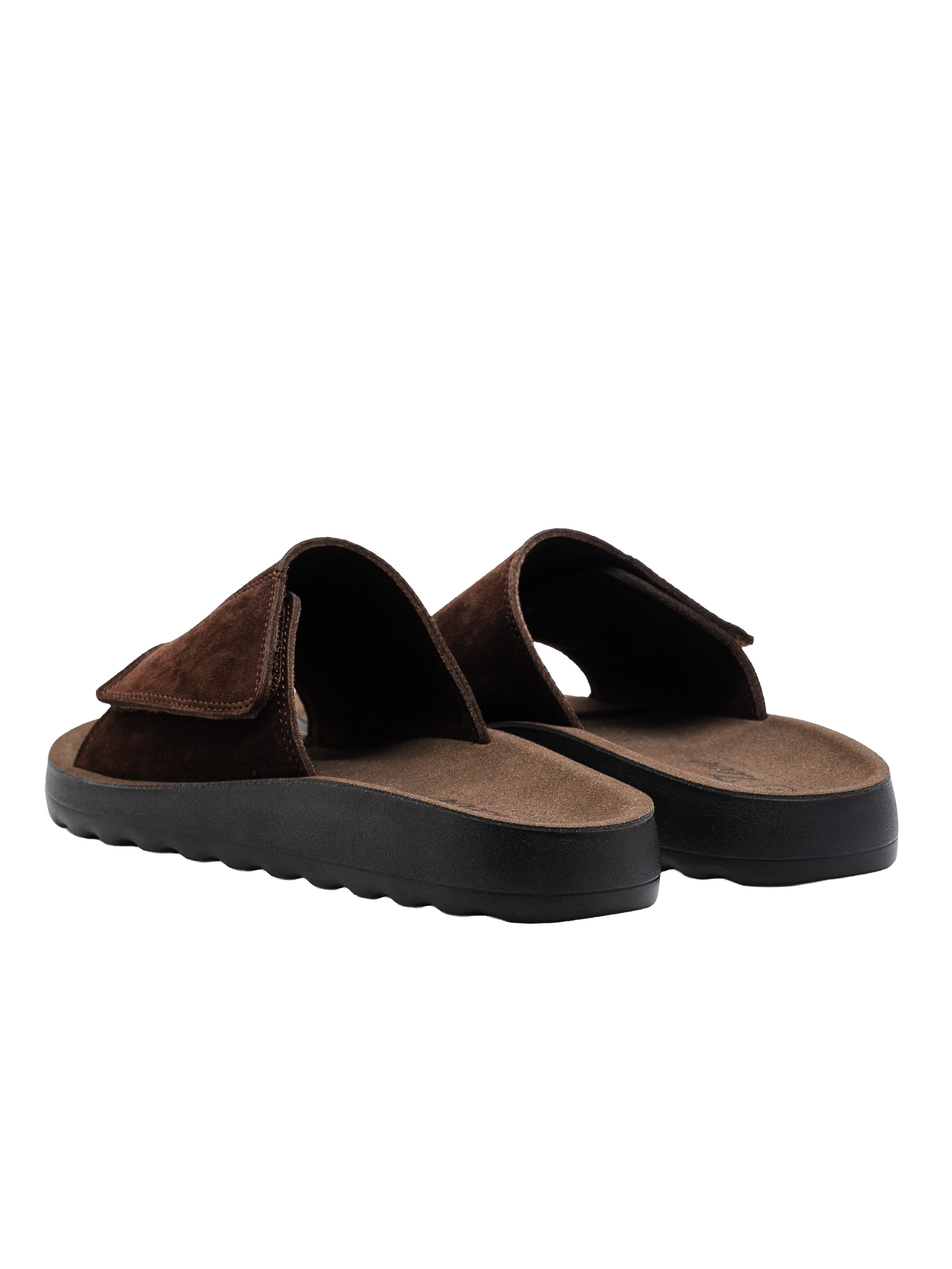 Elan Sandal - Coffee Suede Leather