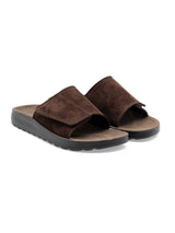 Elan Sandal - Coffee Suede Leather