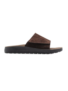 Elan Sandal - Coffee Suede Leather
