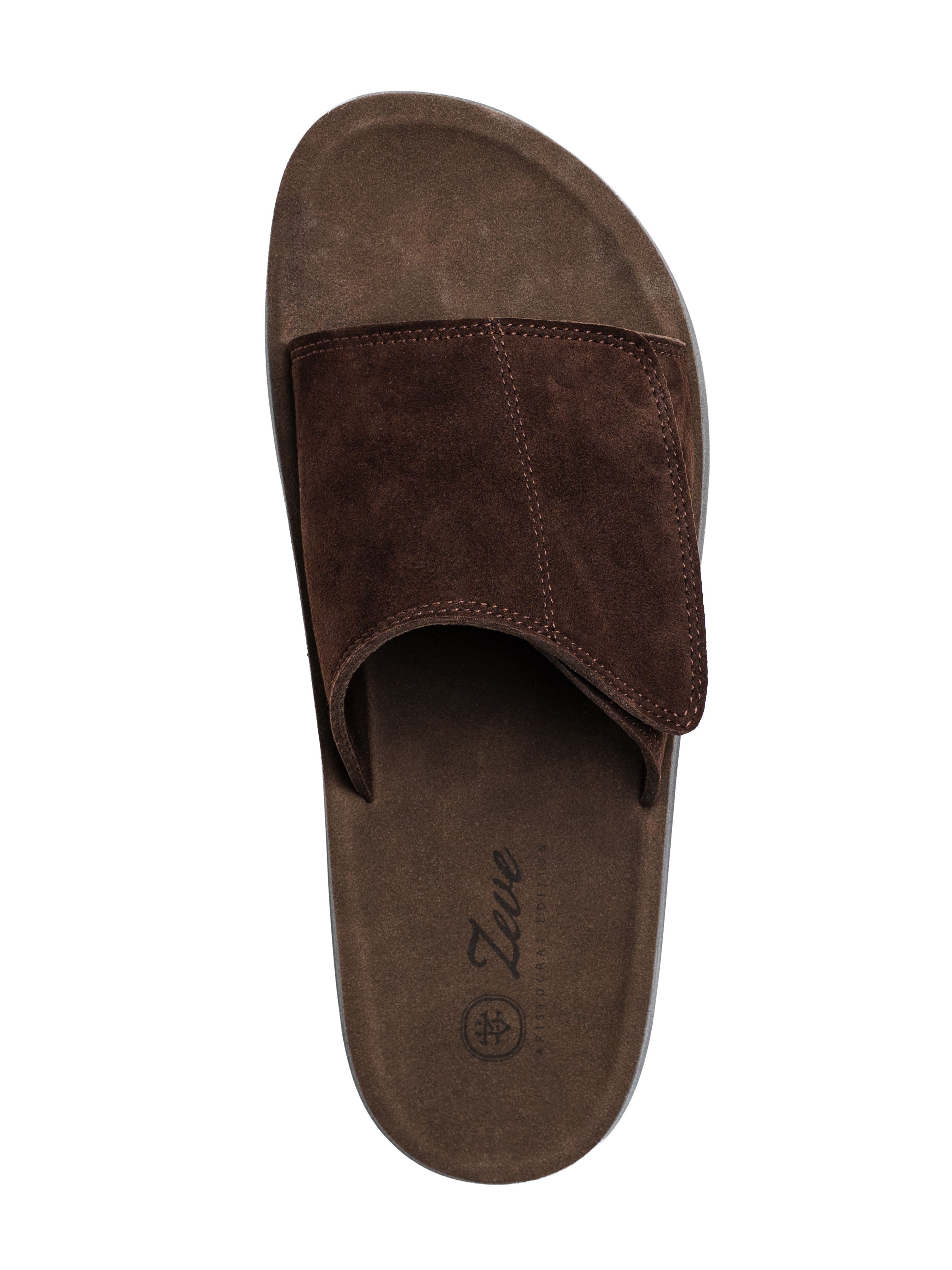 Elan Sandal - Coffee Suede Leather