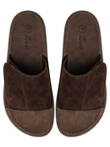 Elan Sandal - Coffee Suede Leather