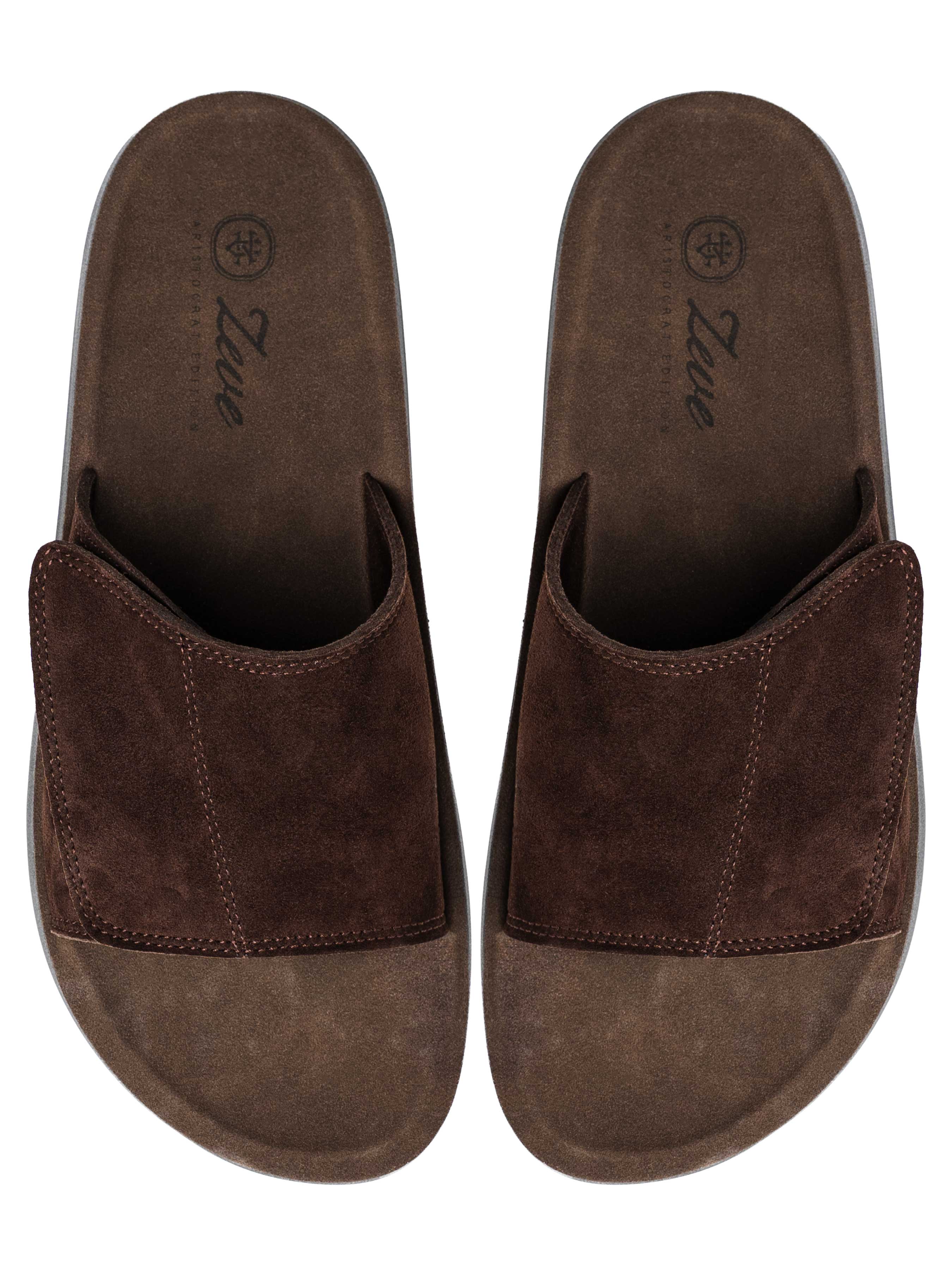 Elan Sandal - Coffee Suede Leather