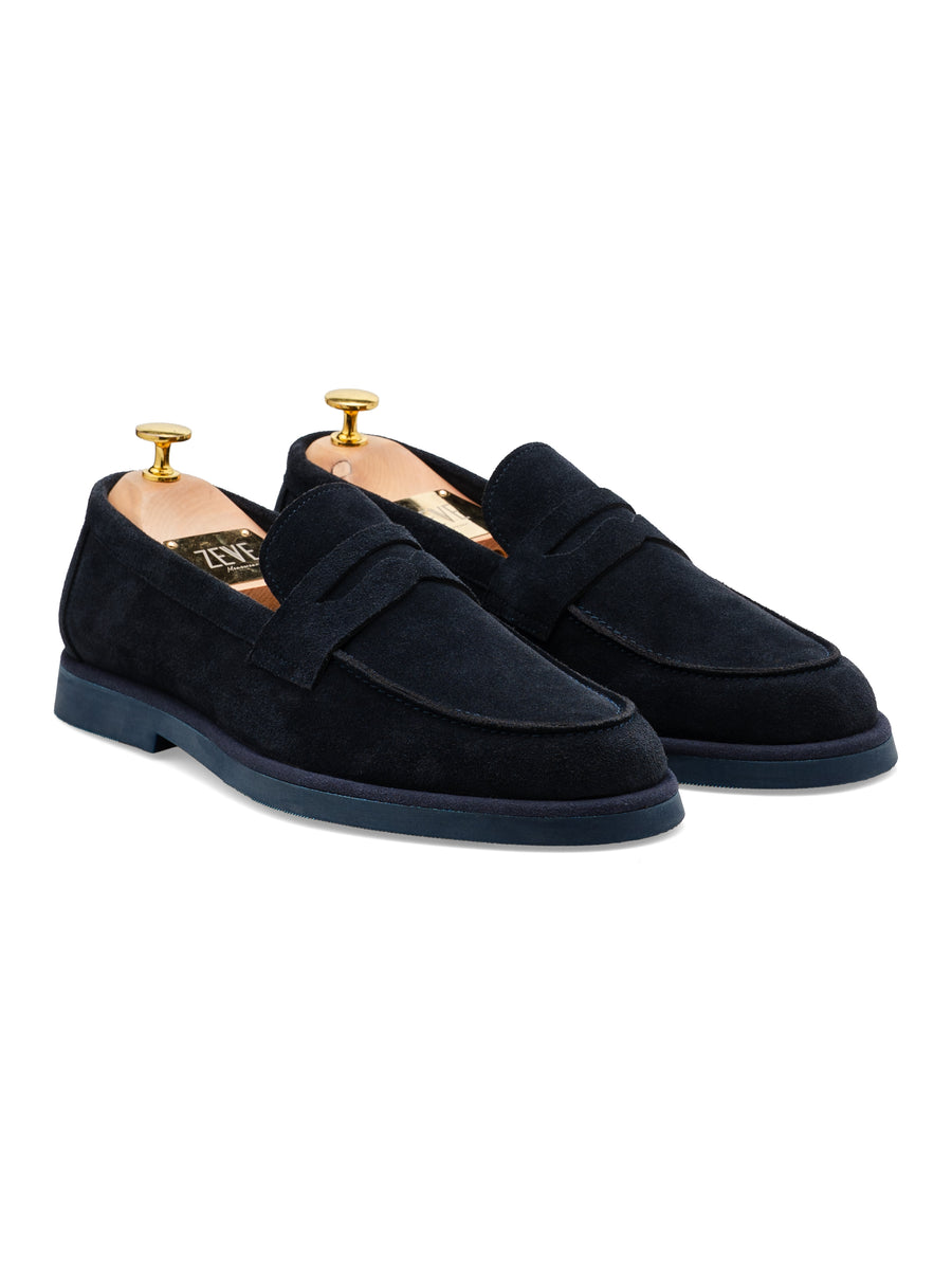 Eldon Penny Loafer - Navy Suede Leather