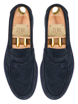 Eldon Penny Loafer - Navy Suede Leather