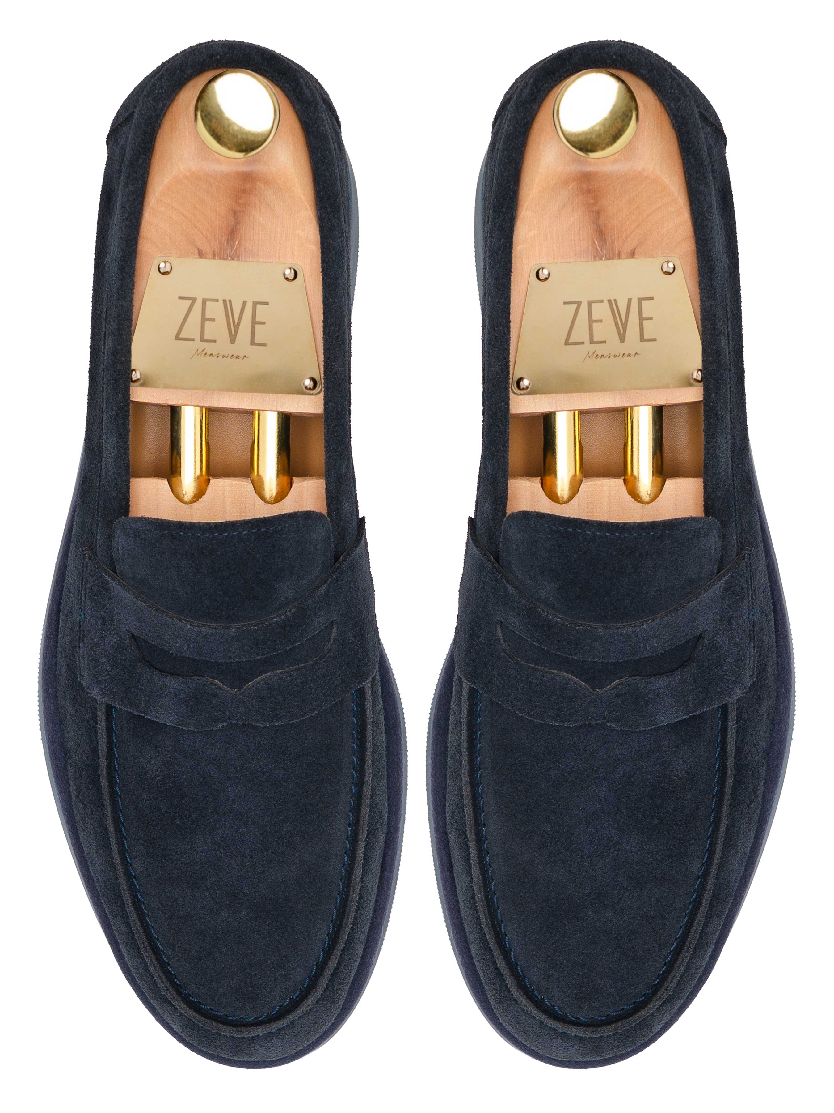 Eldon Penny Loafer - Navy Suede Leather