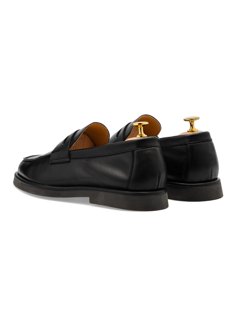 Eldon Penny Loafer - Solid Black Leather