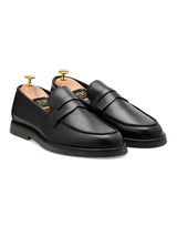 Eldon Penny Loafer - Solid Black Leather