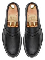 Eldon Penny Loafer - Solid Black Leather