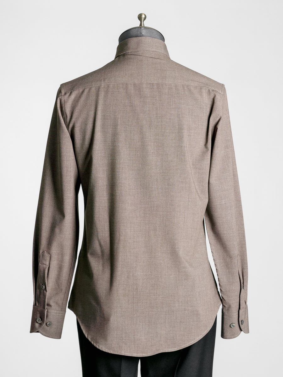 Elio-Formal-Shirt-Coffee-Button-Down-Collar-Back - Zeve