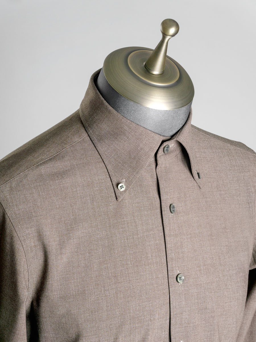 Elio-Formal-Shirt-Coffee-Button-Down-Collar-Collar - Zeve
