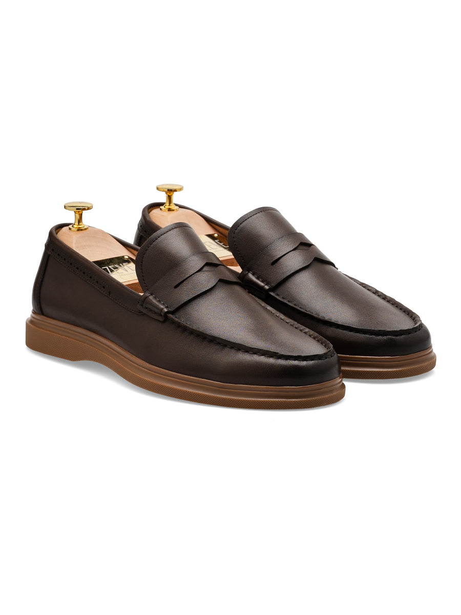 Elvan Penny Loafer - Coffee Leather