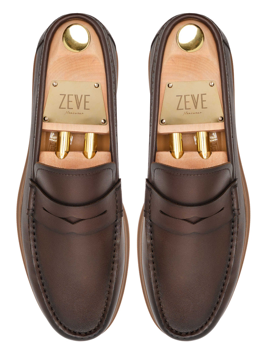 Elvan Penny Loafer - Coffee Leather