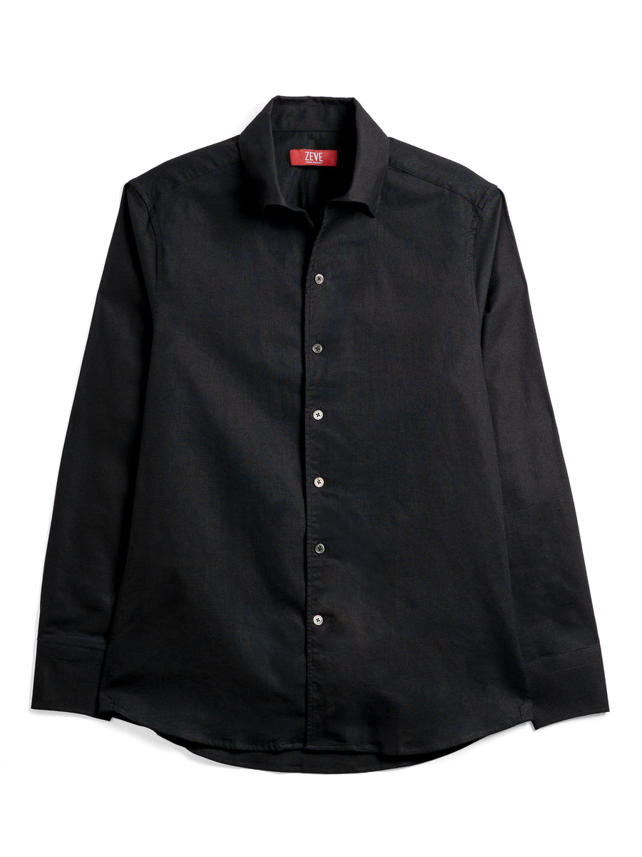 EmanuelShirtBlackOnepieceCollar1 - Zeve