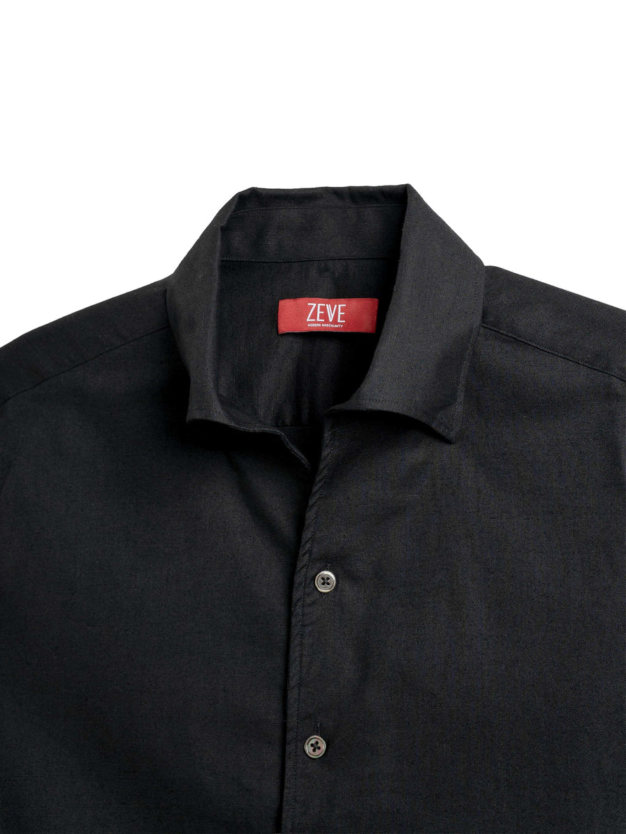 EmanuelShirtBlackOnepieceCollar2 - Zeve