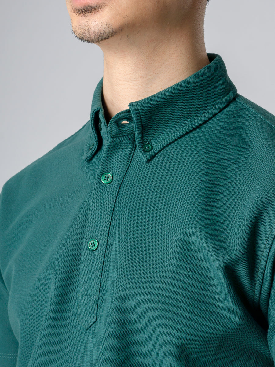 Emerald-Green-Polo-Button-Down-Short-1 - Zeve