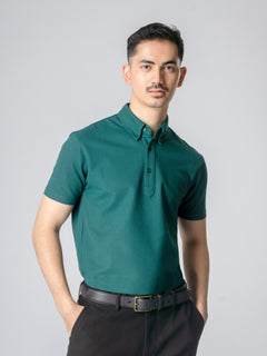 Emerald-Green-Polo-Button-Down-Short-4 - Zeve