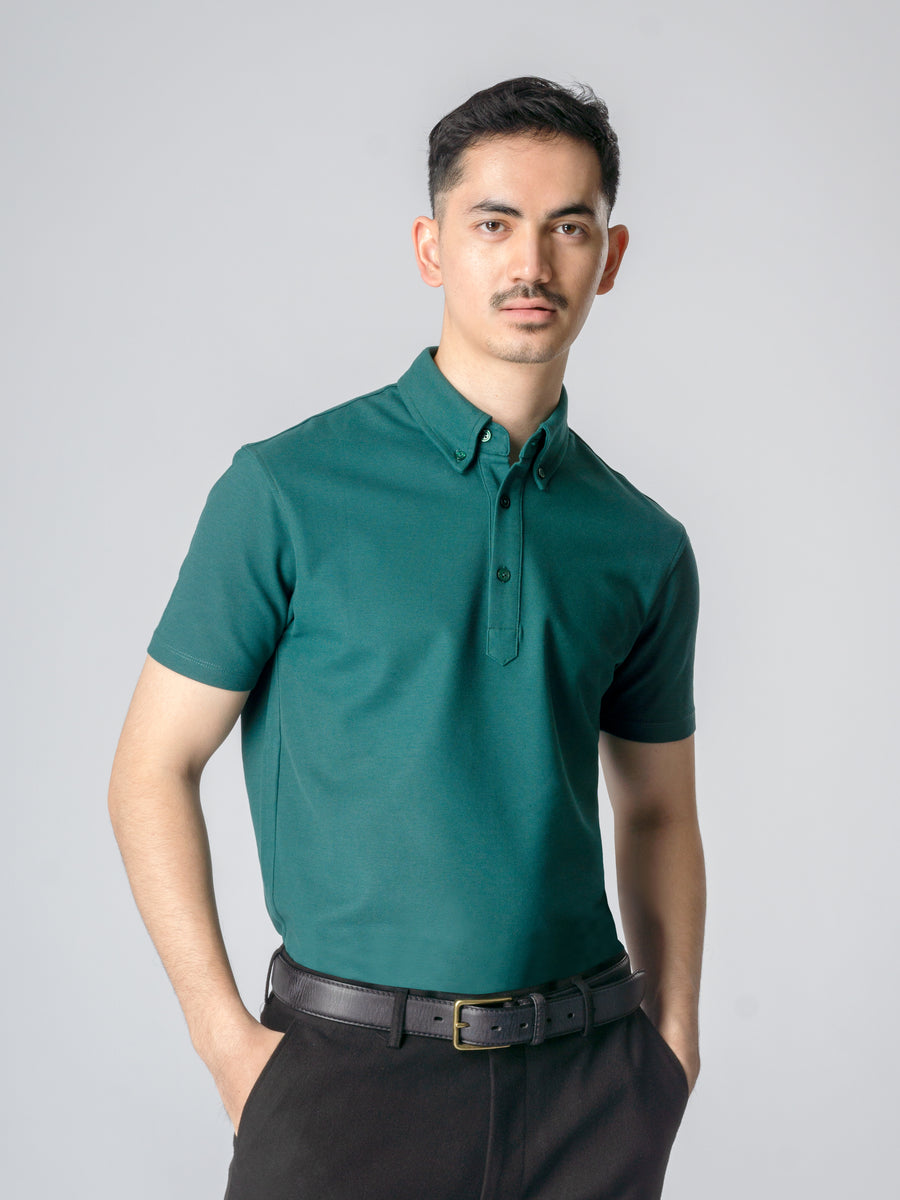 Emerald-Green-Polo-Button-Down-Short-4 - Zeve
