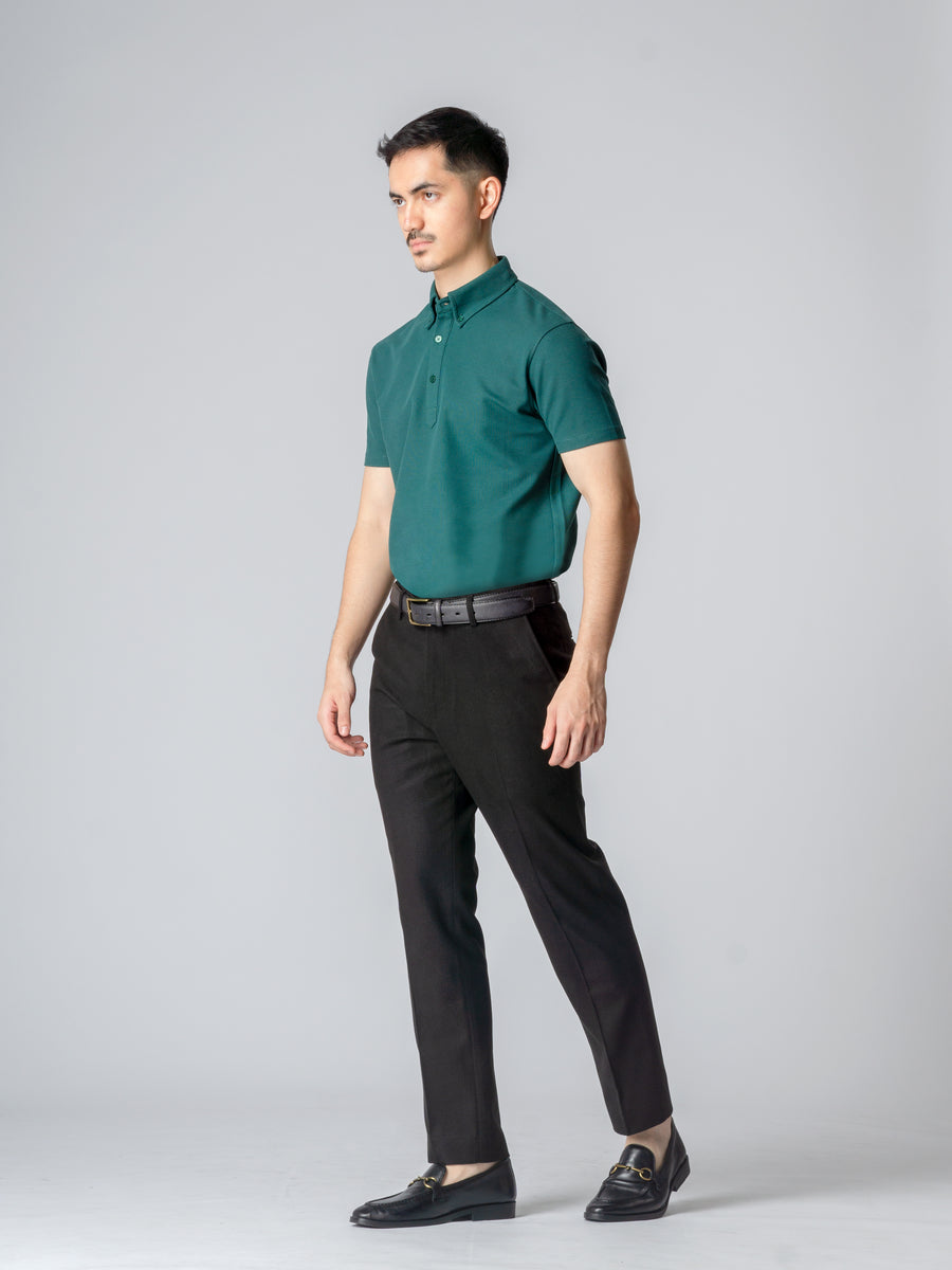 Emerald-Green-Polo-Button-Down-Short-5 - Zeve