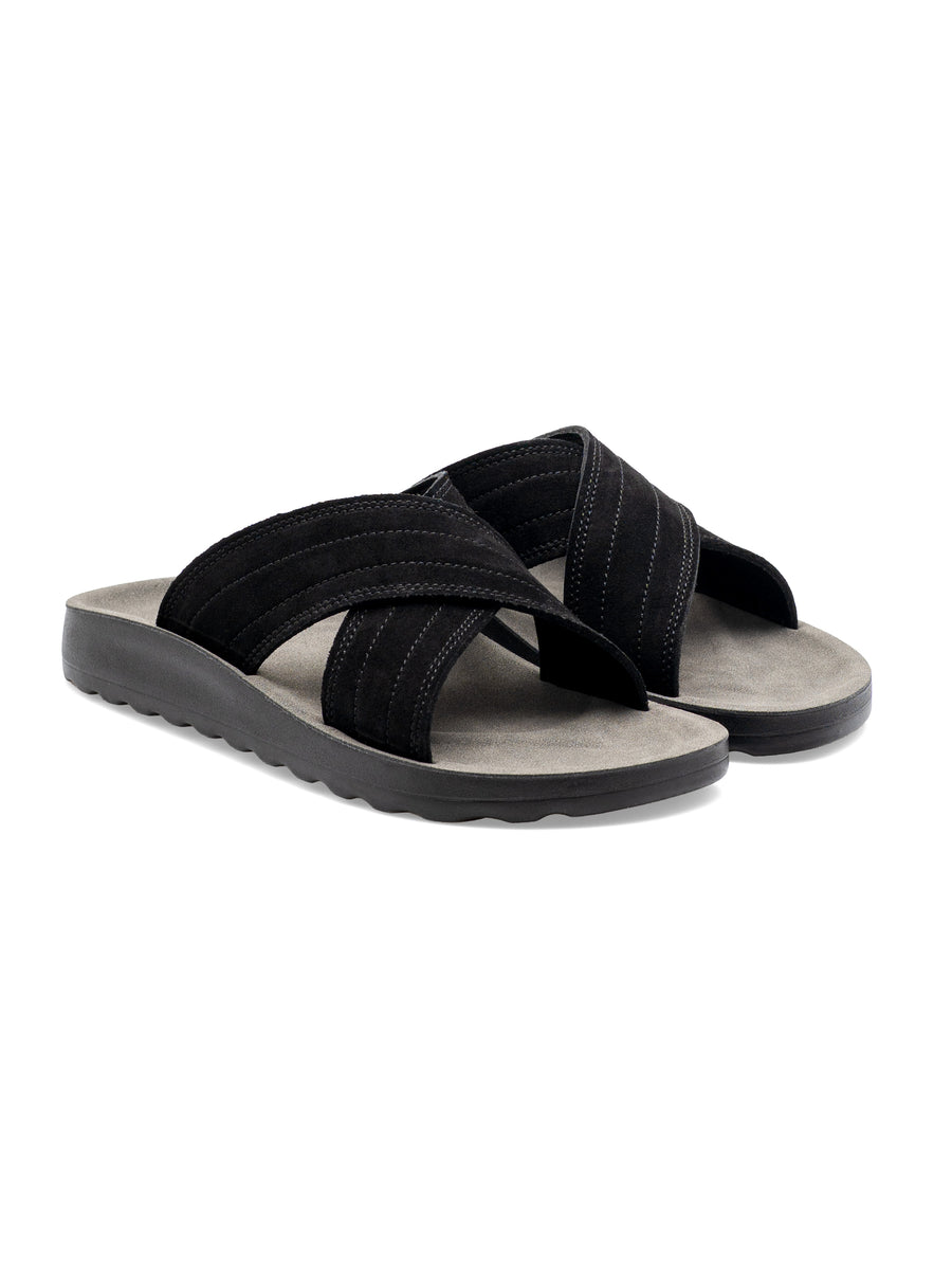 Ethan Sandal - Black Suede Leather