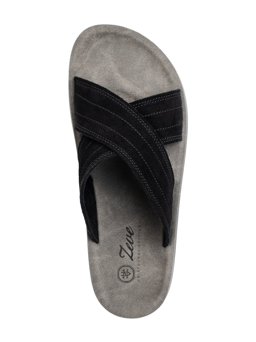 Ethan Sandal - Black Suede Leather
