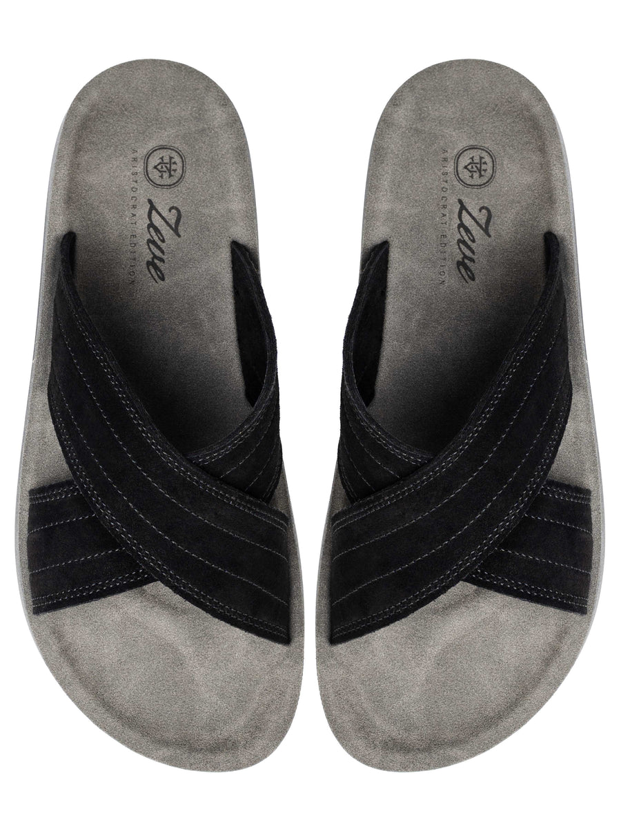 Ethan Sandal - Black Suede Leather