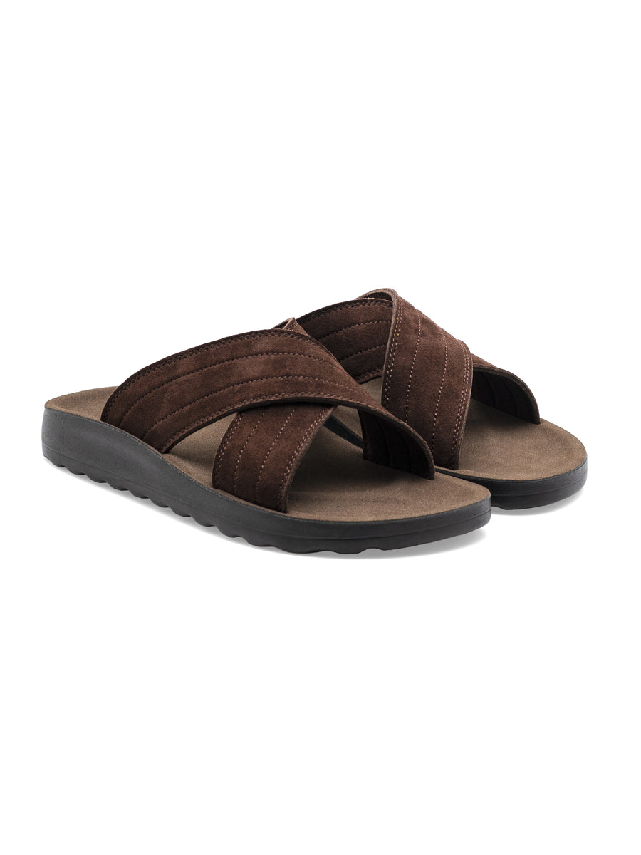 Ethan Sandal - Coffee Suede Leather