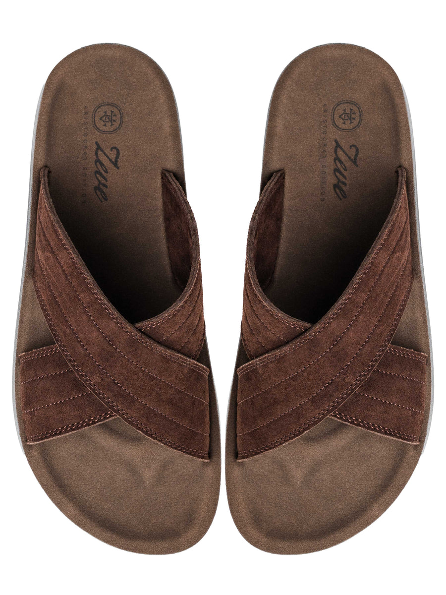 Ethan Sandal - Coffee Suede Leather