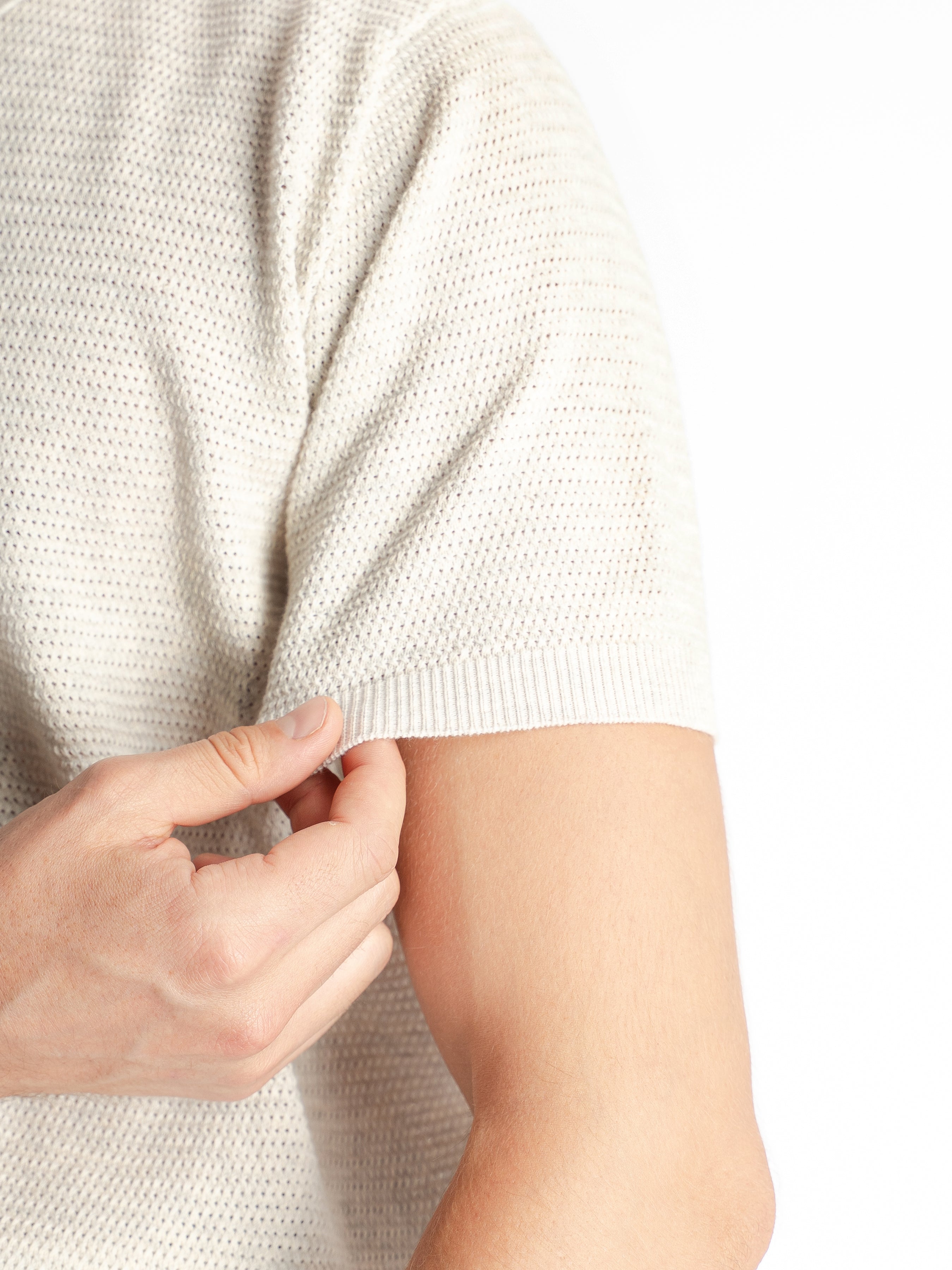 Ezra Knit Polo Tee - Beige